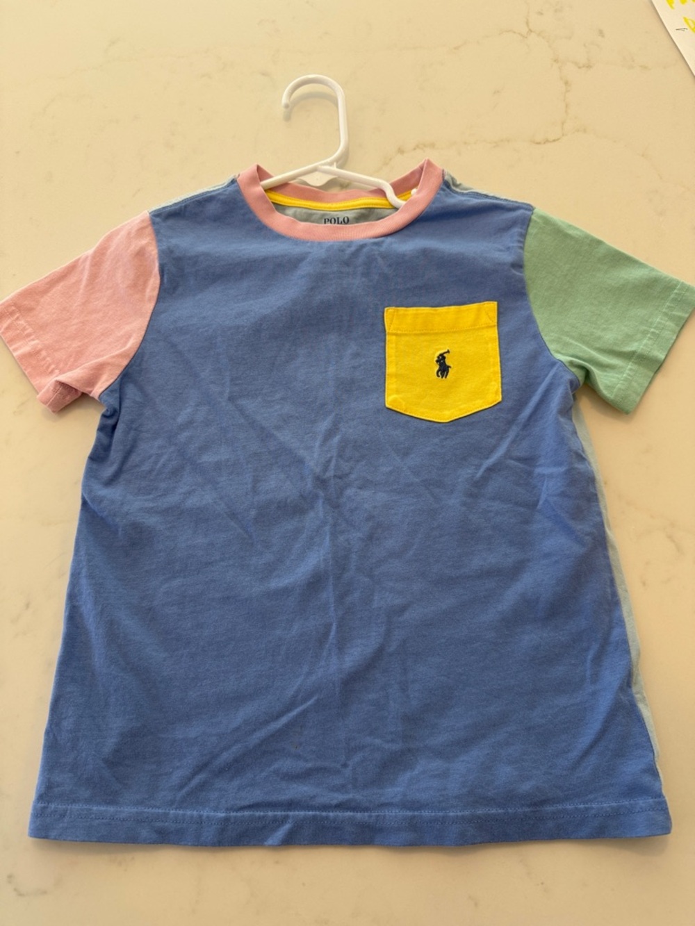 Polo by Ralph Lauren Kids Colorblock Pocket Tee - Blue/Pink/Green/Yellow